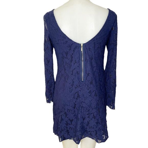 STRETCH Blue Lace Dress Long Sleeves 🌻 - Picture 2 of 8